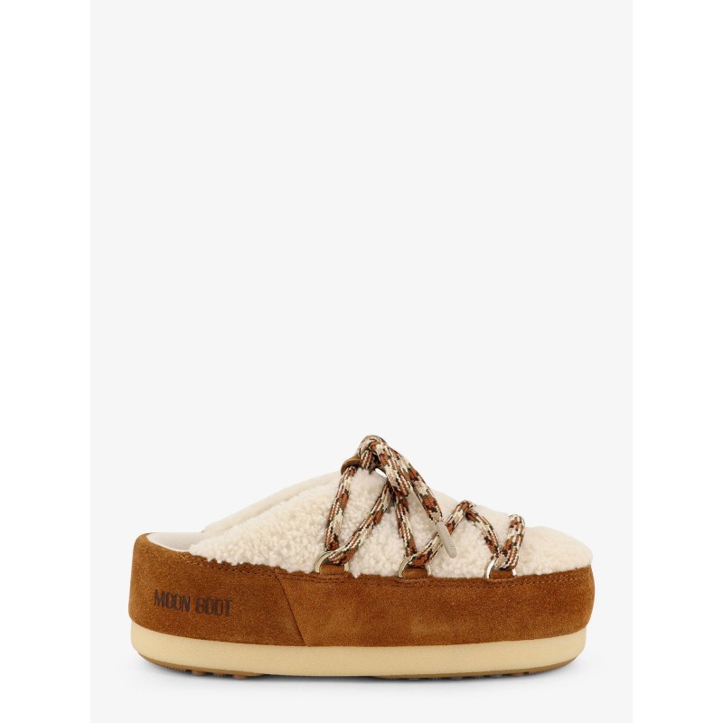 Shearling and suede slip-on