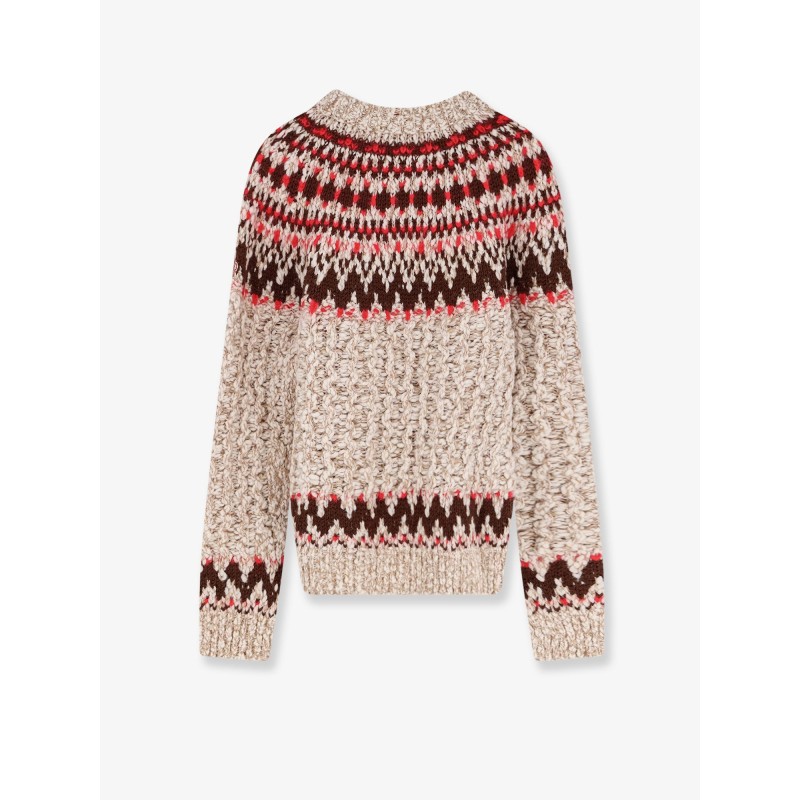 Jacquard wool blend sweater with geometric pattern