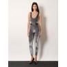 Stretch chenille jumpsuit with all-over crystals