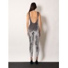 Stretch chenille jumpsuit with all-over crystals