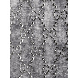 Stretch chenille jumpsuit with all-over crystals