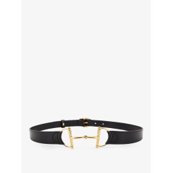 Leather belt with maxi metal Horsebit