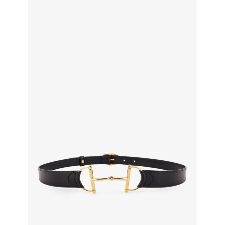 Leather belt with maxi metal Horsebit