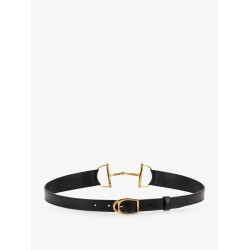 Leather belt with maxi metal Horsebit