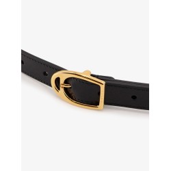 Leather belt with maxi metal Horsebit