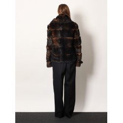 Brown backed sheepskin and nappa jacket