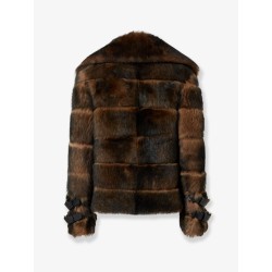 Brown backed sheepskin and nappa jacket