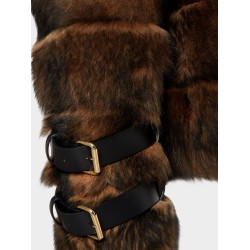 Brown backed sheepskin and nappa jacket