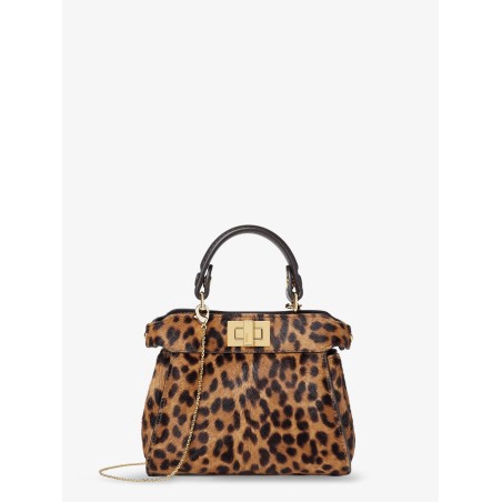 Nano Peekaboo shoulder bag with Fendi Leo print