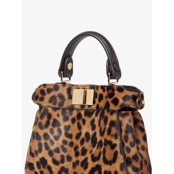 Nano Peekaboo shoulder bag with Fendi Leo print