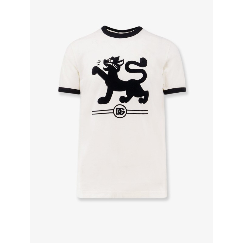 Cotton t-shirt with flocked print