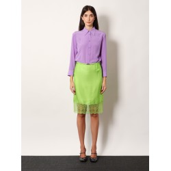 Viscose skirt with floral lace