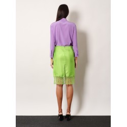 Viscose skirt with floral lace