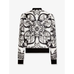 Silk jacket with Maiolica print