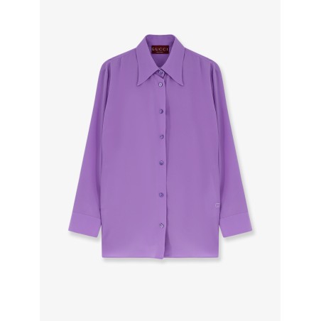 Silk shirt with GG embroidery