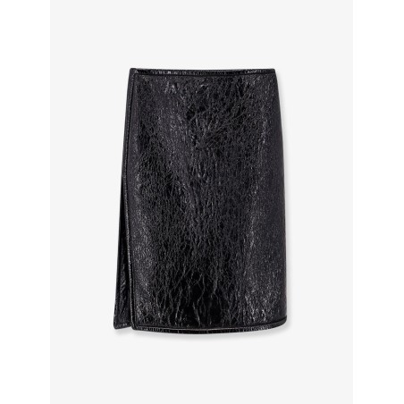 Shiny leather and neoprene skirt
