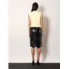 Shiny leather and neoprene skirt