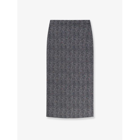 Herringbone motif cotton skirt