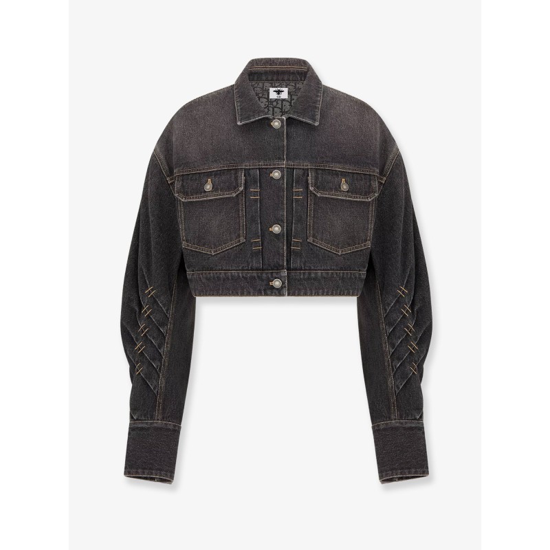 Denim jacket with bustier detail