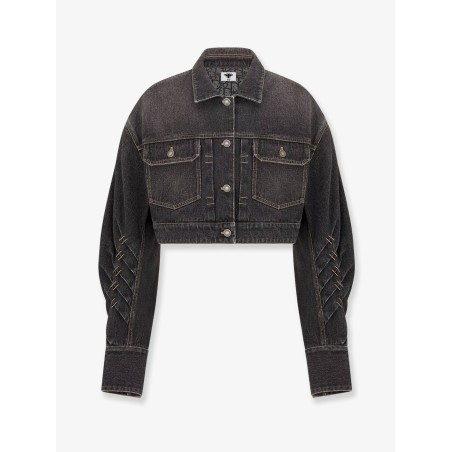 Denim jacket with bustier detail