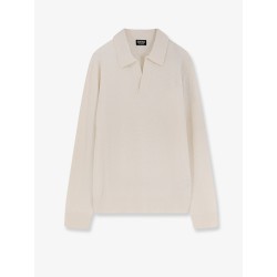Jacquard cashmere polo sweater