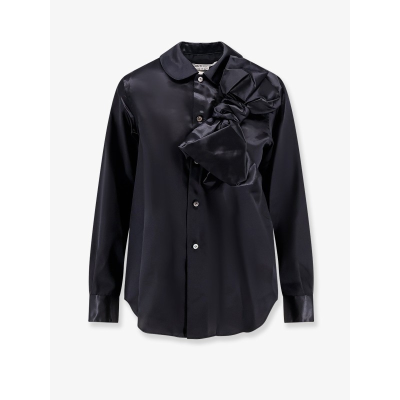 Satin shirt with maxi bow