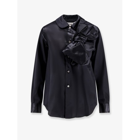 Satin shirt with maxi bow