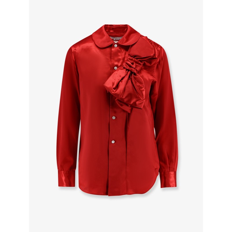 Satin shirt with maxi bow
