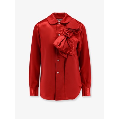 Satin shirt with maxi bow