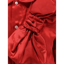 Satin shirt with maxi bow