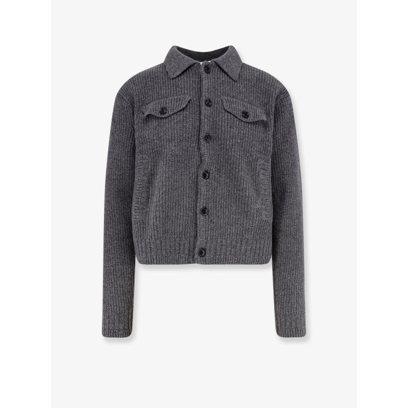 Ribbed wool and cotton cardigan