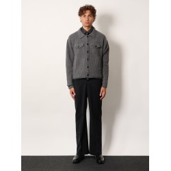 Ribbed wool and cotton cardigan