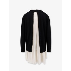 Cotton popeline and knit short dress