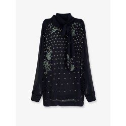 Viscose shirt with rhinestones