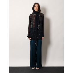 Viscose shirt with rhinestones