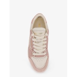 Clay low-top suede and leather sneakers