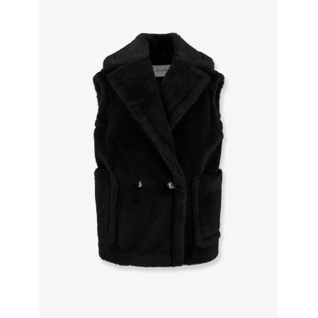 Bormida alpaca and wool sleeveless coat