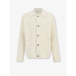Wool and cotton ribbed cardigan