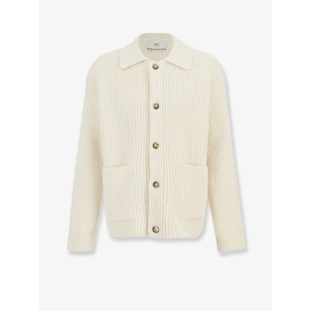 Wool and cotton ribbed cardigan