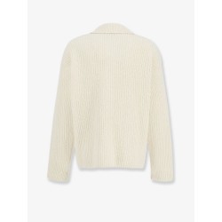 Wool and cotton ribbed cardigan