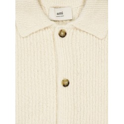 Wool and cotton ribbed cardigan