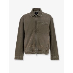 Denim jacket with distressed effect