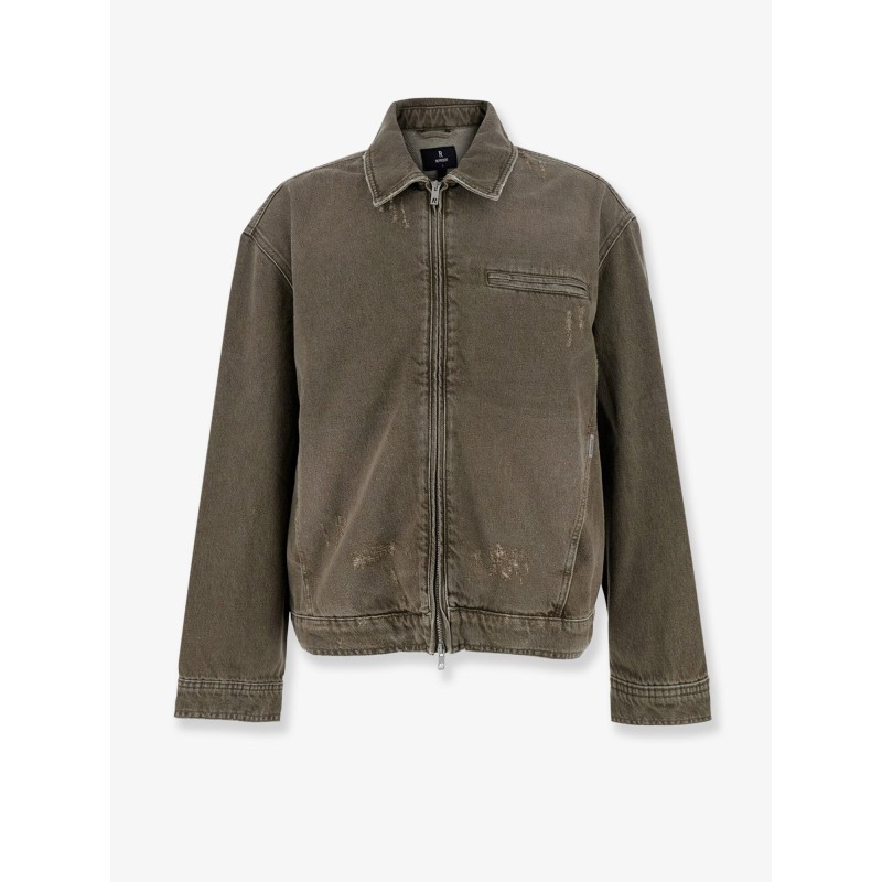 Denim jacket with distressed effect