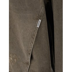 Denim jacket with distressed effect