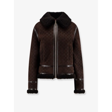 Suede jacket with GG motif