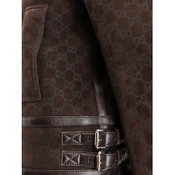 Suede jacket with GG motif