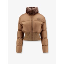 Technical fabric and shearling down jacket