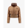 Technical fabric and shearling down jacket