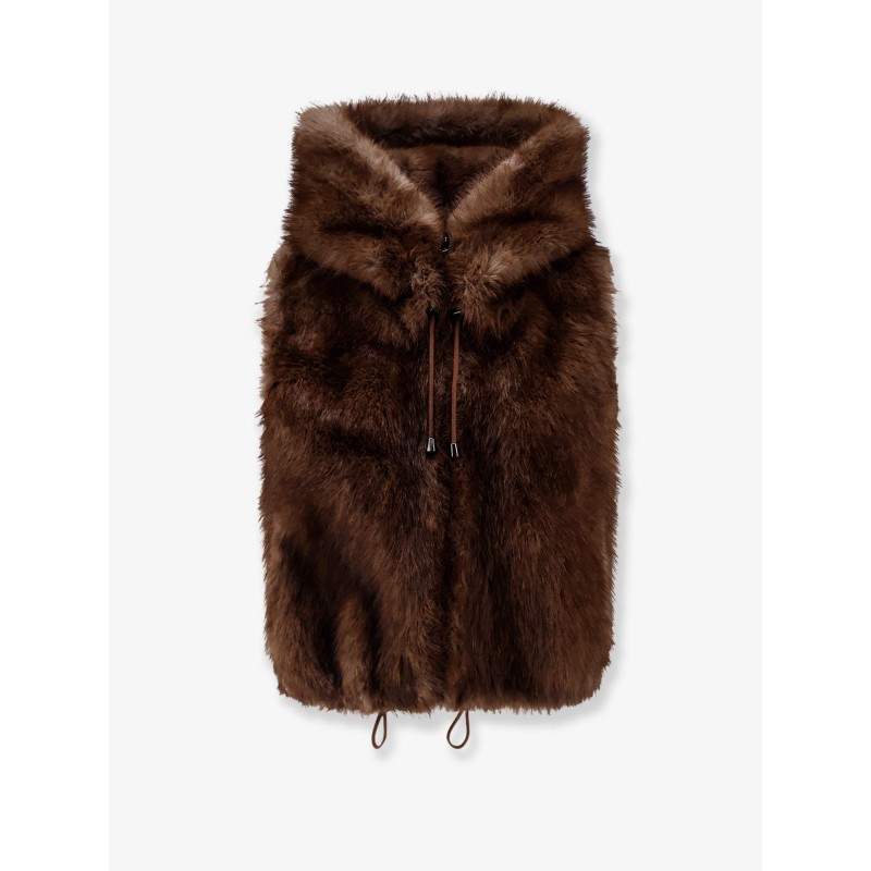 Sleeveless faux fur jacket