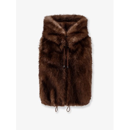 Sleeveless faux fur jacket